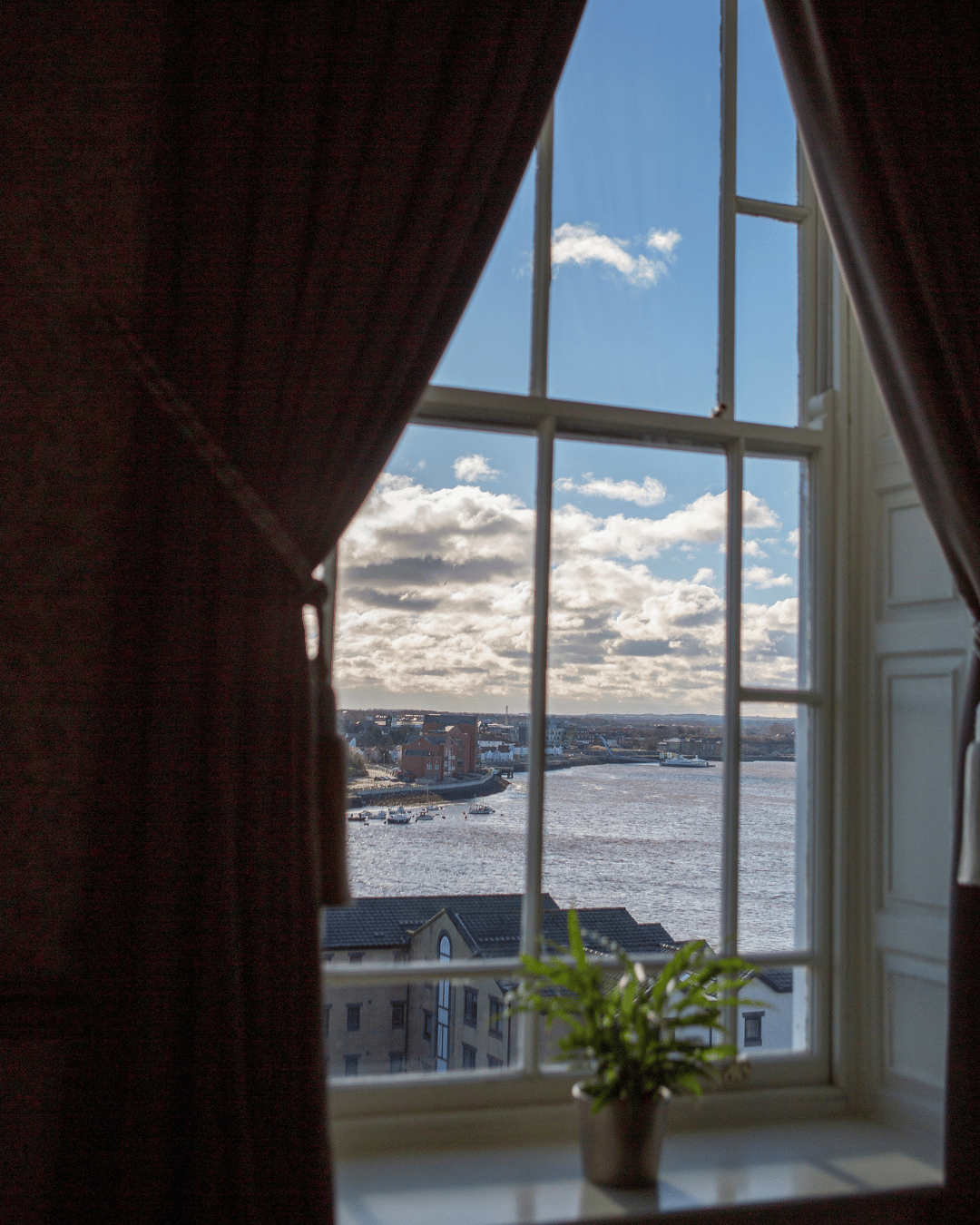 view of the river tyne from a large window