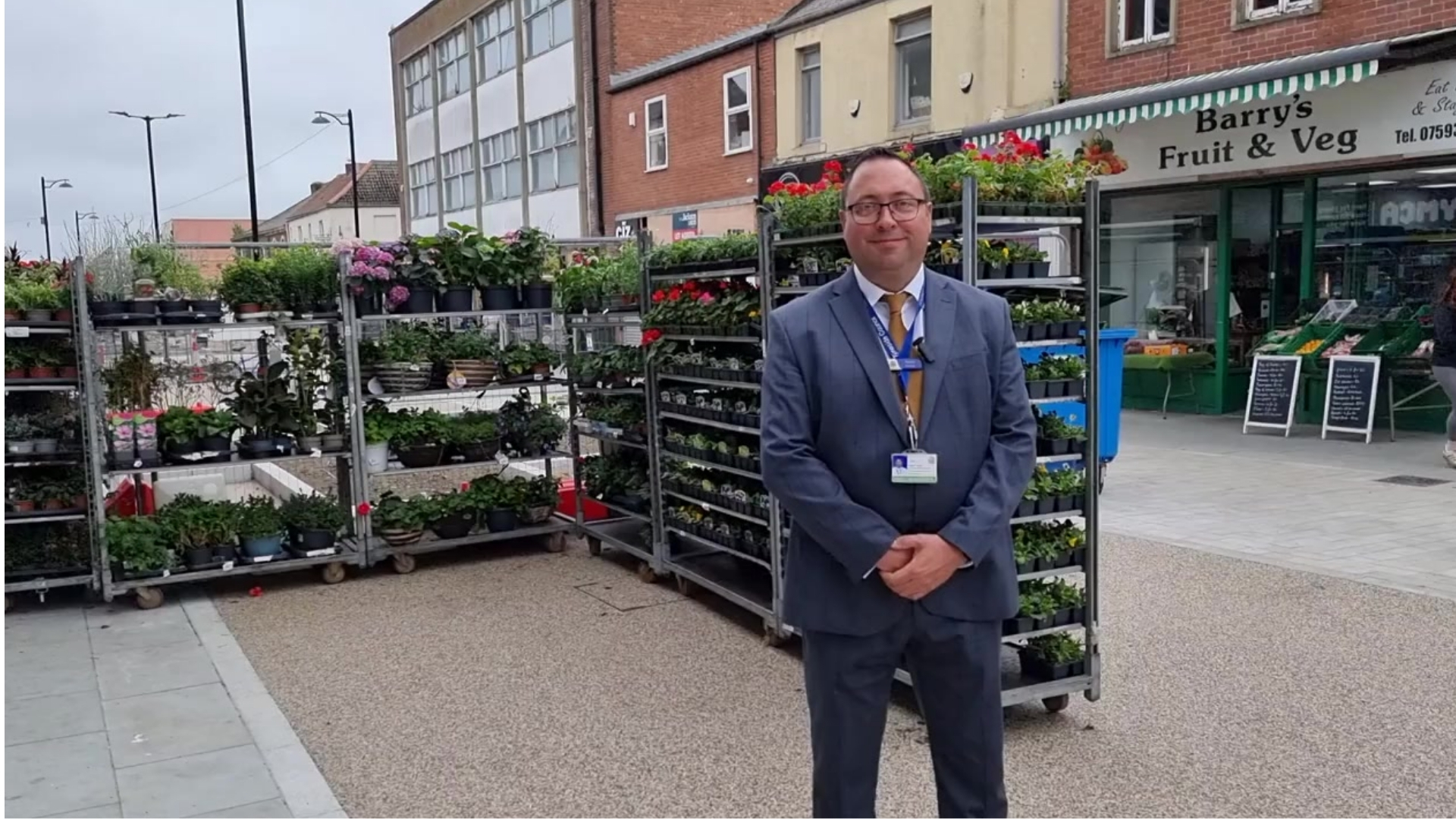 Business liaison officer Wayne Young on Bedford Street 