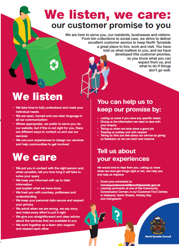 Leaflet showing our promises