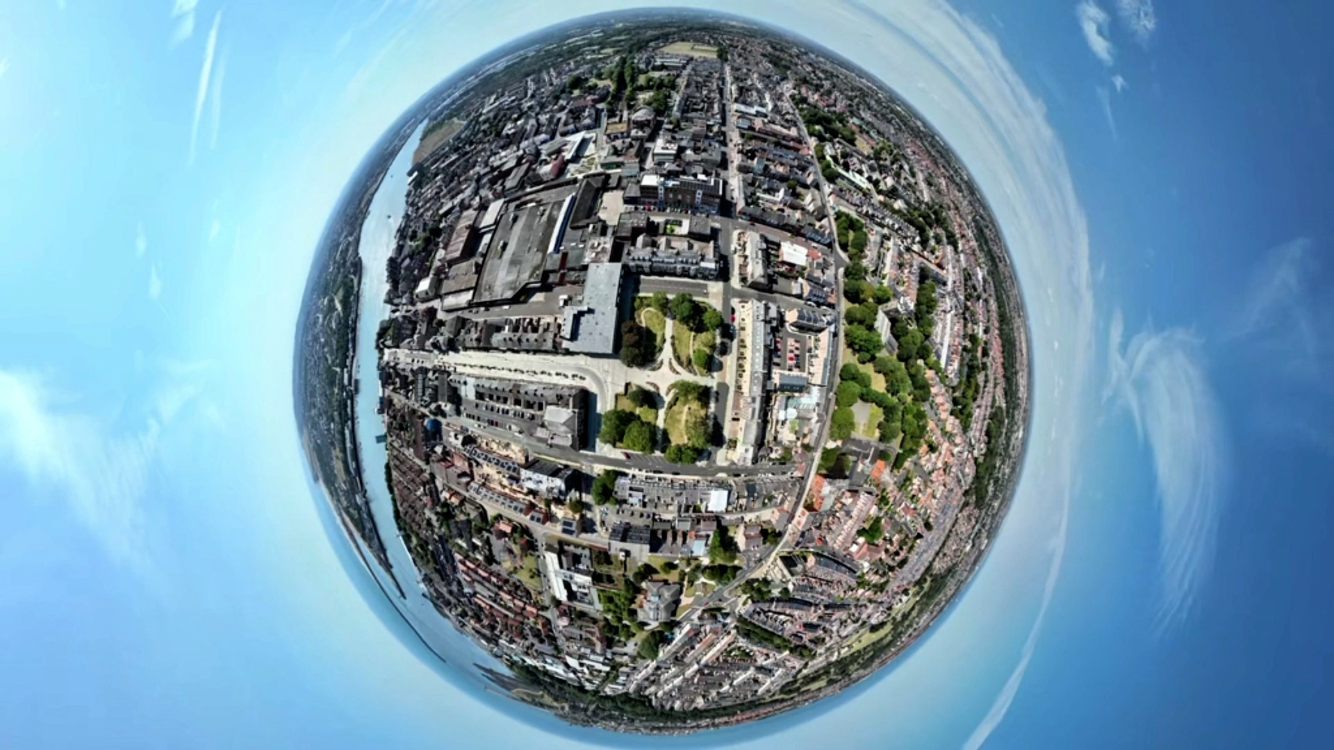An aerial image of North Shields from My North Shields, produced by Write on the Tyne CIC and Wey Aye Man Drones