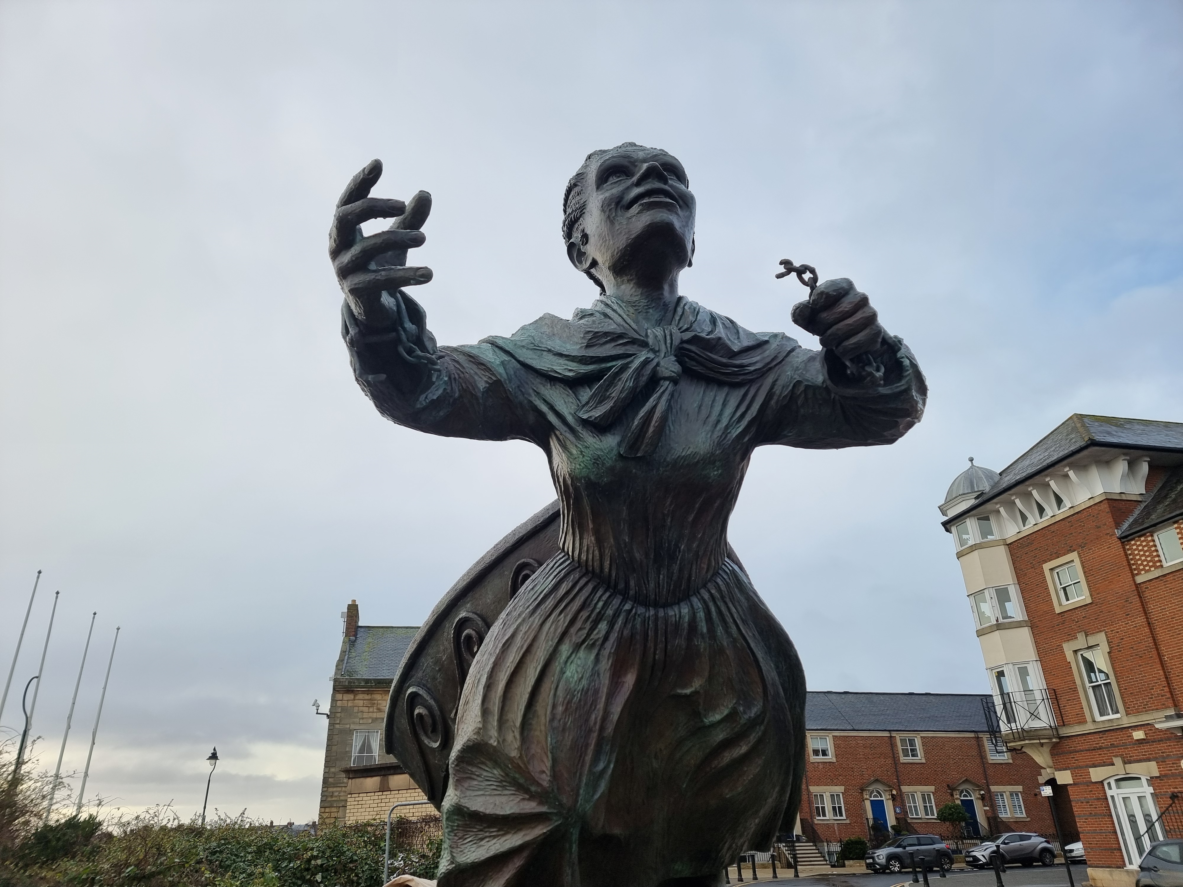 The Mary Ann Macham sculpture on North Shields Fish Quay