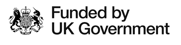 UK government logo and the words funded by the UK government