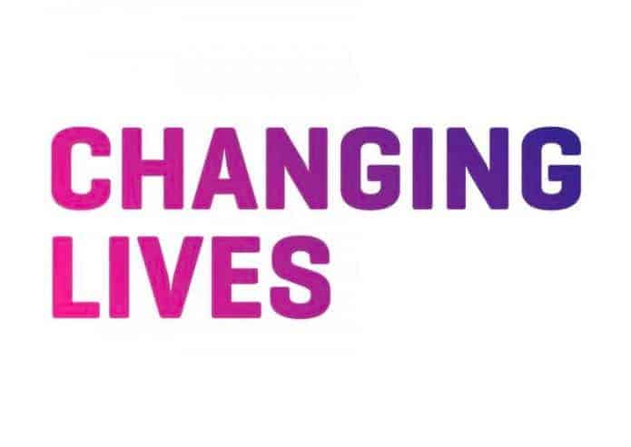 Changing Lives logo in pink and purple colouring