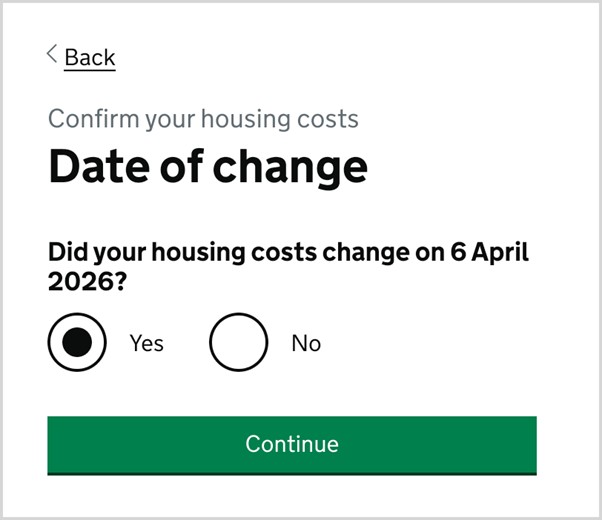 Screenshot from gov.uk showing information described in text preceeding