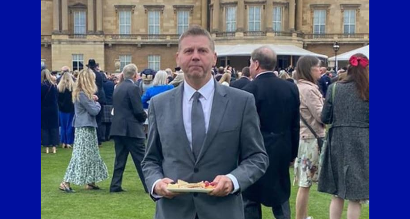 Chris Woods pictured at Buckingham Palace Garden Party