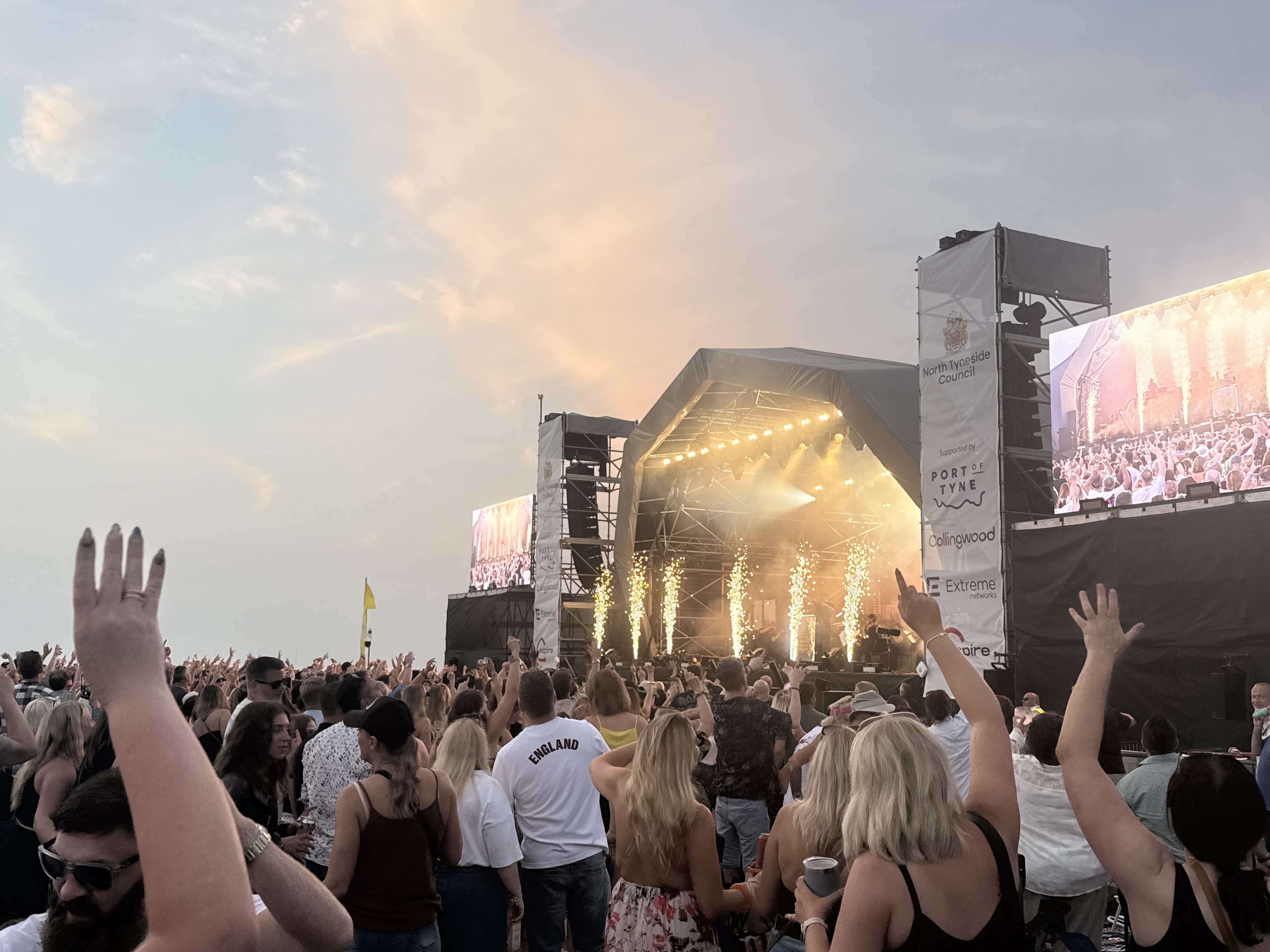 Sparklers burst up from the stage as the concert reached it's climax