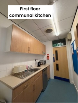 Kitchen area with low and high units