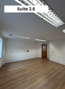 Empty room with woodem floor and ceiling lights