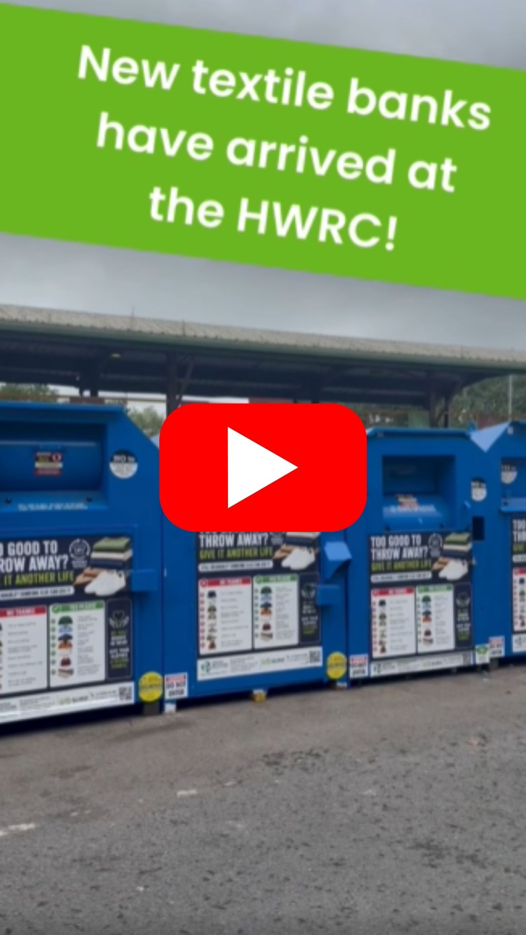 New blue textile bins at the HWRC in North Tyneside