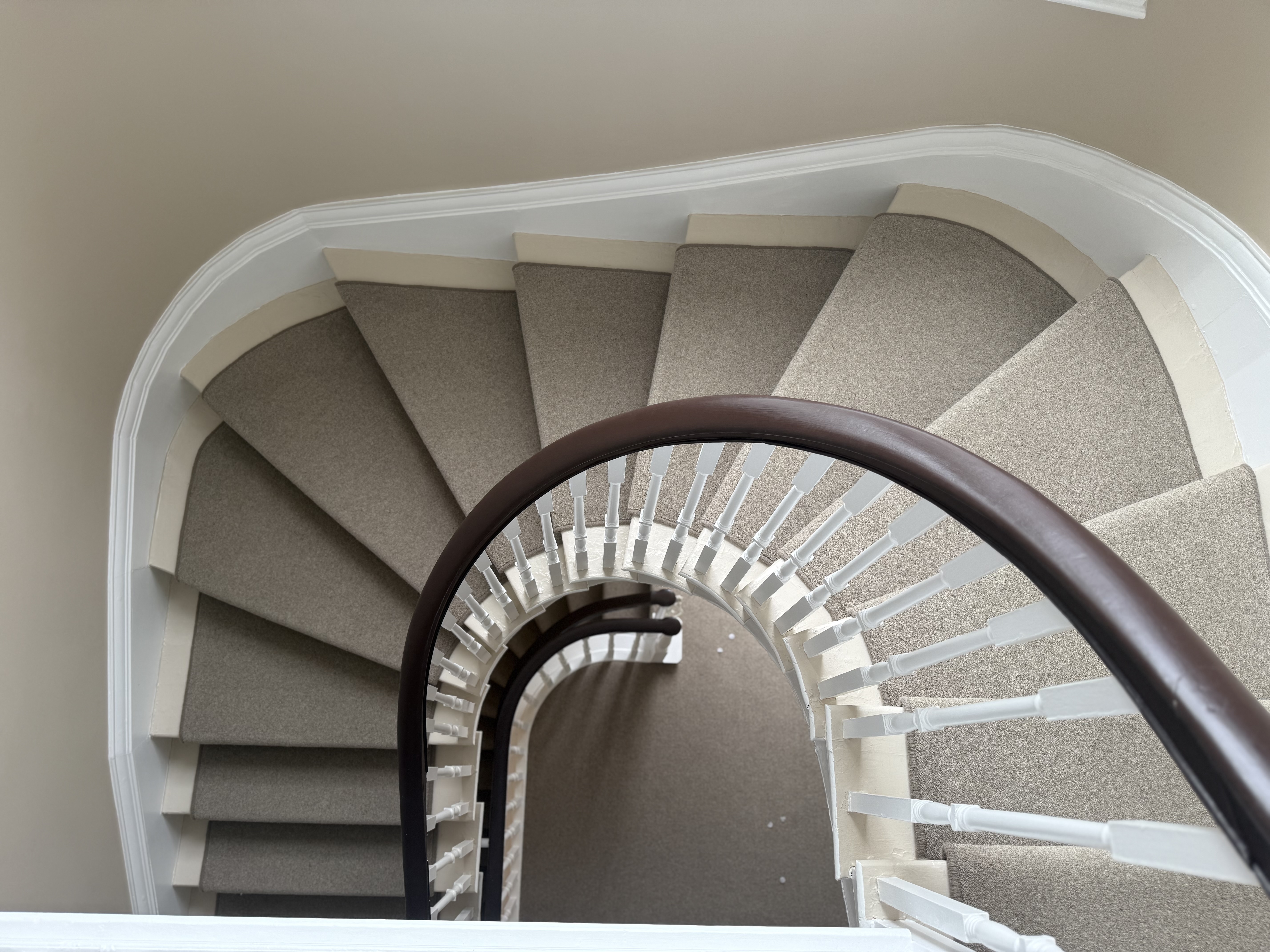 A top view of a staircase