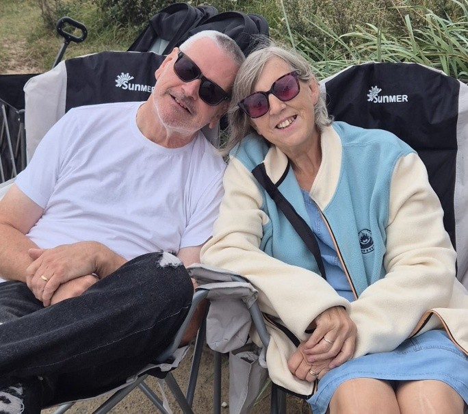 Foster Carer Carol pictured with her partner 