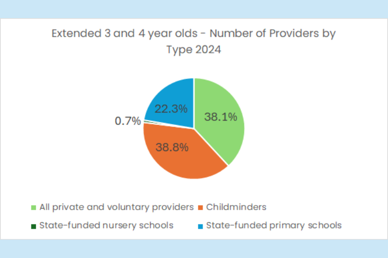 Pie chart of number of providers