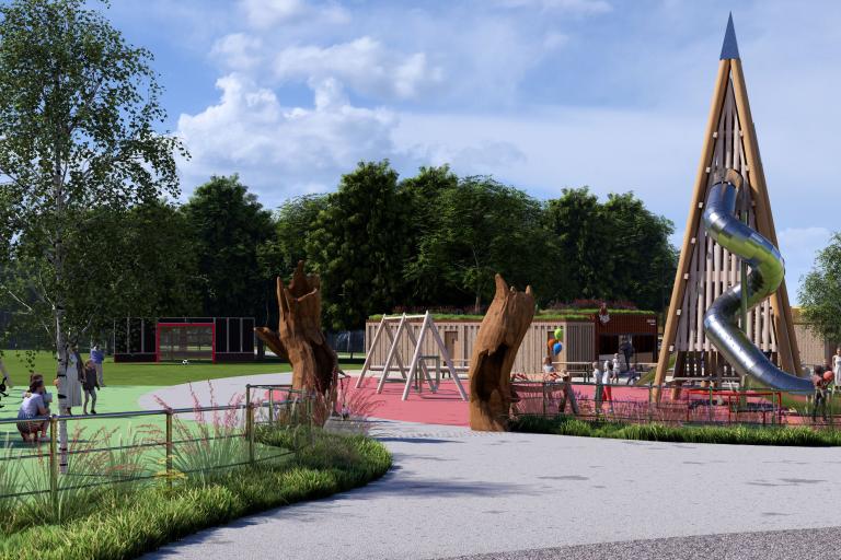 An artists impression of the new play area 