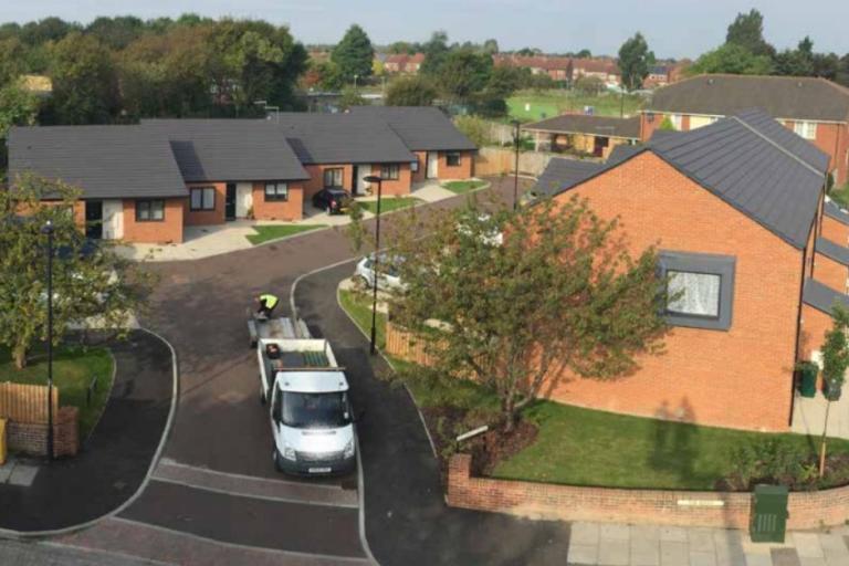 A street of residential houses 