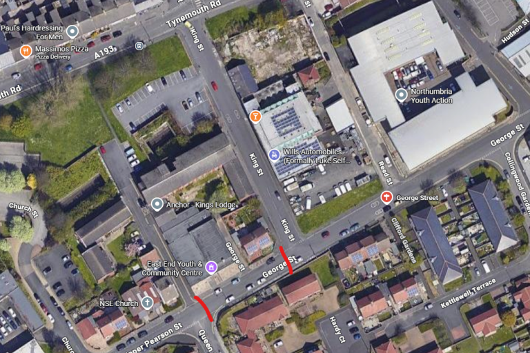 Aerial map of George street, North Shields