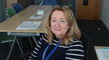 Julie Firth pictured in an office.
