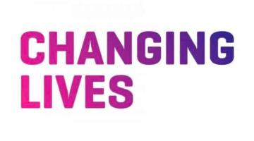 Changing Lives logo in pink and purple colouring