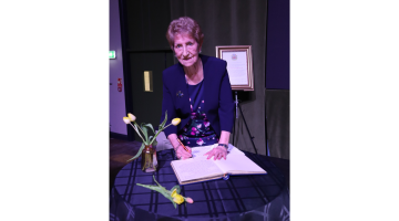 Dame Norma Redfearn receiving her Freedom of the Borough