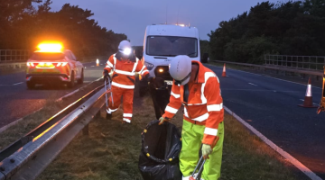 Litter picking on the A19
