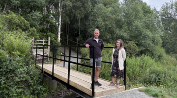 Graeme Clark (L) pictured with Cllr Hannah Johnson, Cabinet Member responsible for Neighbourhoods at North Tyneside Council, pictured at the Dudley Site where £11,000 of improvements have taken place. 