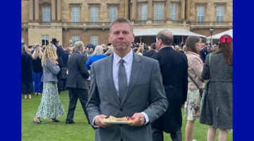Chris Woods pictured at Buckingham Palace Garden Party