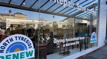 Image of the shop front of the North Tyneside reuse shop