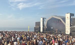 The North Sea was visible to the hundreds in the crowd.