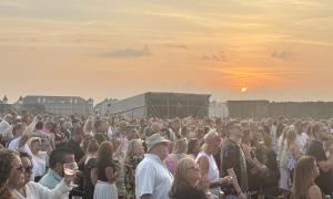 Fans had the privilege of gazing at a beautiful sunset that ignited the Tynemouth sky