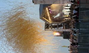 Golden ribbon, fired into the sky, during the grand finale.