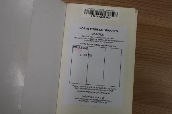 stamp inside of a book cover